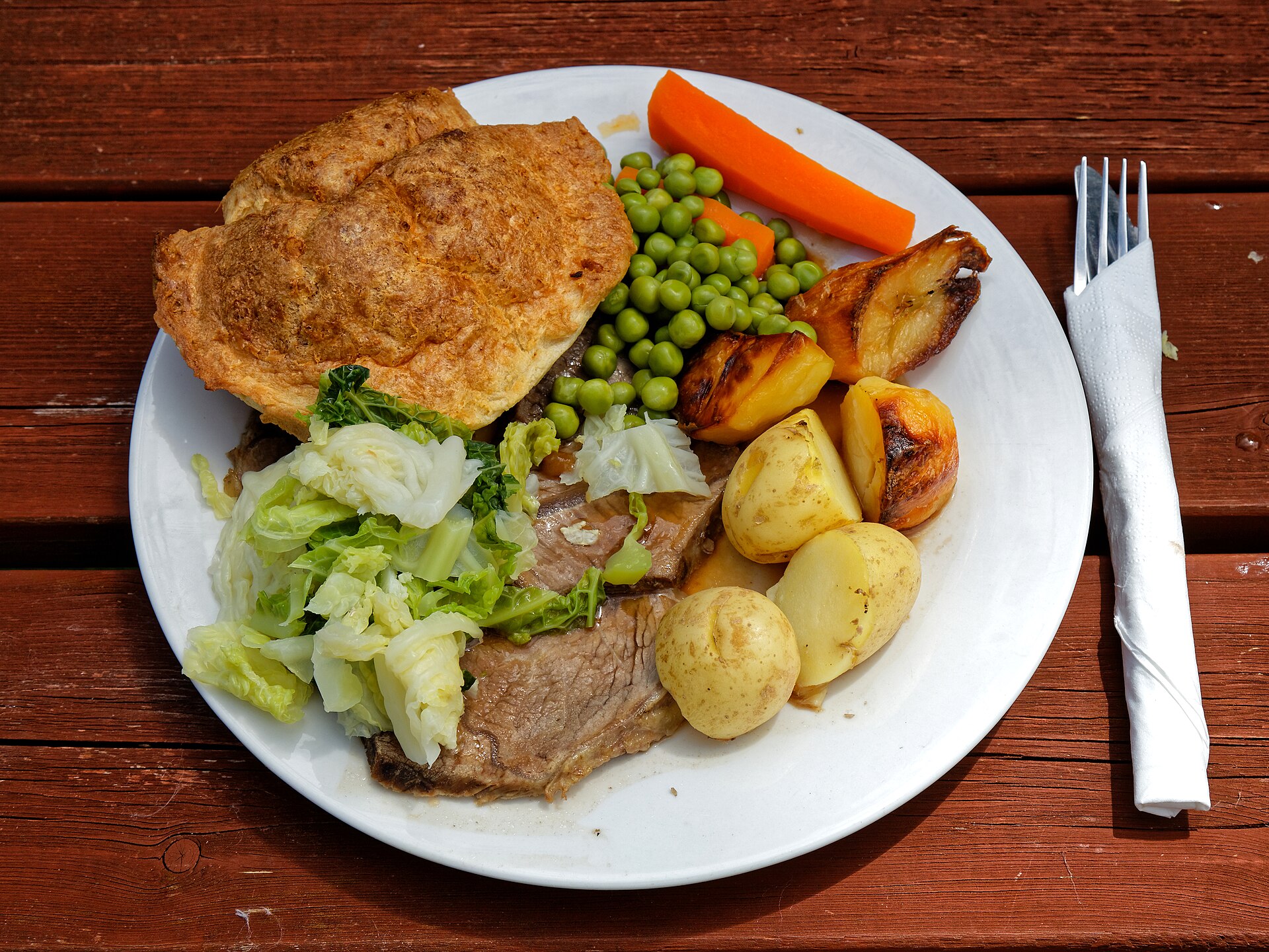 Sunday roast beef with Yorkshire pudding